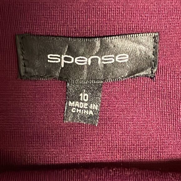 Spense Sleeveless Midi Sheath Dress Plum Purple & Black Faux Leather Size 10 - Picture 4 of 6